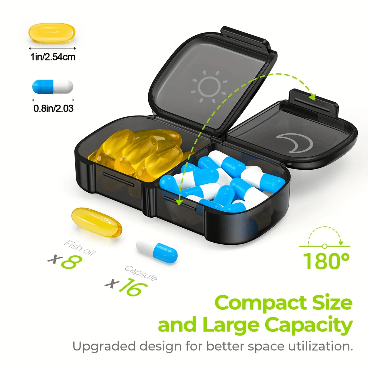 Weekly Pill Organizer With AM PM Compartments And Privacy Protection 1
