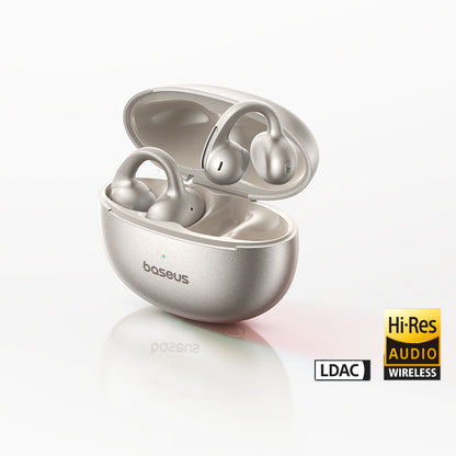 Bluetooth Hi-Res Ultra Open Earbuds, Baseus MC1 Pro Ear Clip Wireless Earphones, Earrings 4-Mic ENC Clip on Ear Buds