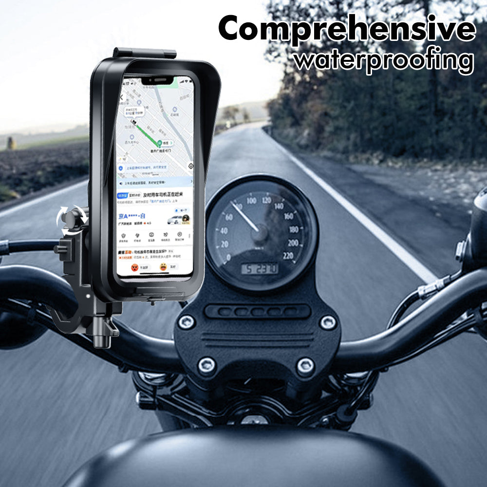 Waterproof Anti Fog Cell Phone Holder, Bicycle Motorcycle Phone Mount, Durable Handlebar Clamp
