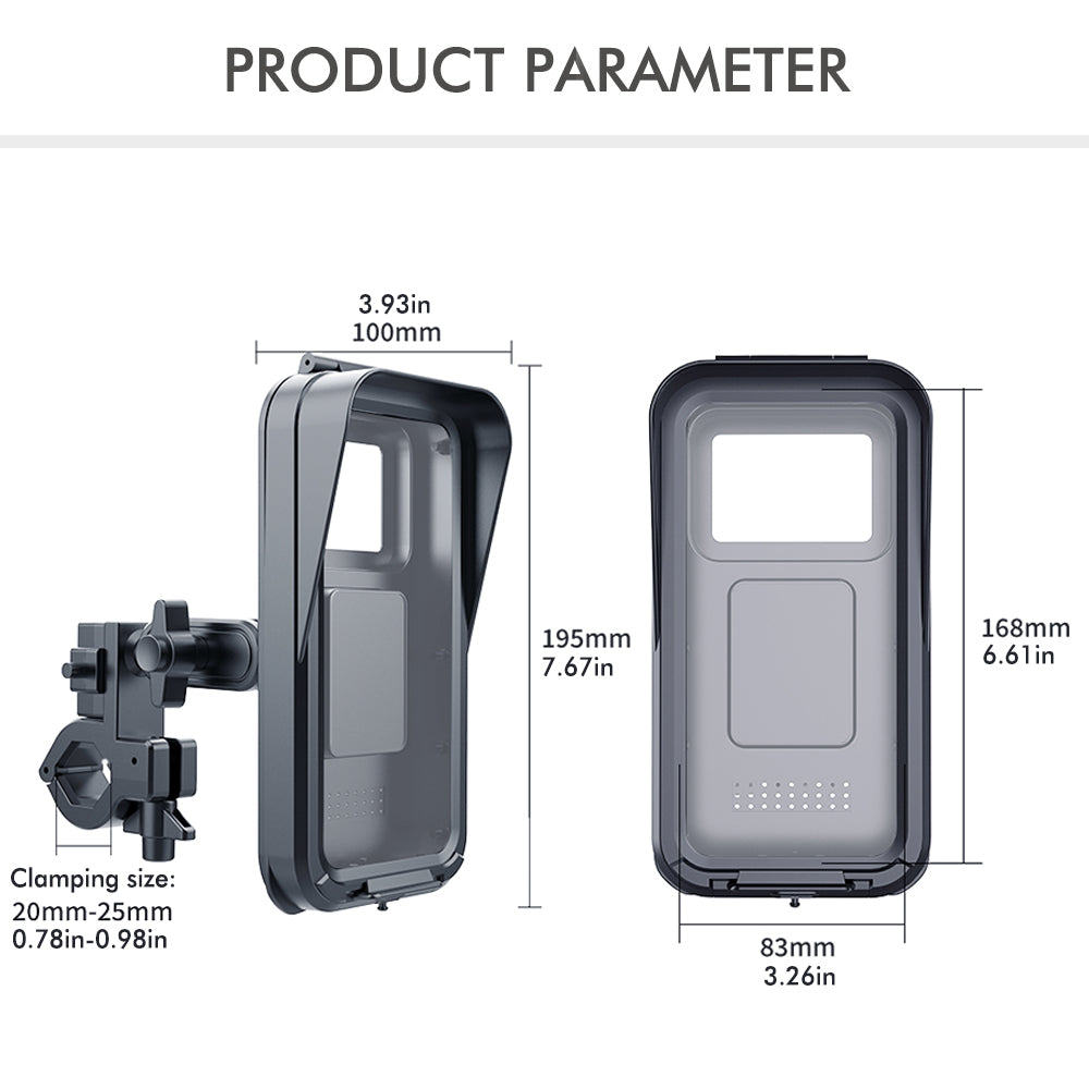 Waterproof Anti Fog Cell Phone Holder, Bicycle Motorcycle Phone Mount, Durable Handlebar Clamp