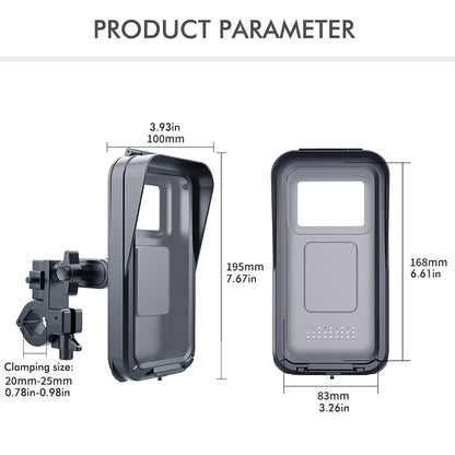 Waterproof Anti Fog Cell Phone Holder, Bicycle Motorcycle Phone Mount, Durable Handlebar Clamp