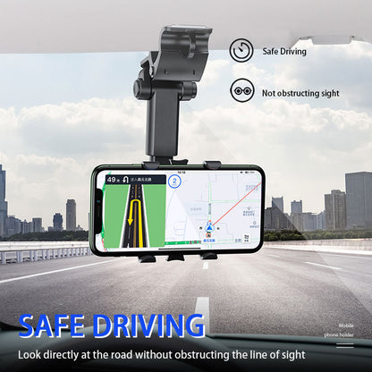 360 Degree Rotatable Retractable Phone Mount Stand, Universal Clip Car Phone Holder, GPS Dash Cam Smartphone Bracket