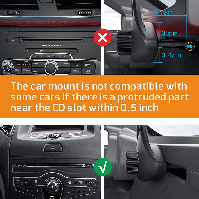 CD Slot Mount Phone Holder Stand, Universal Car Phone Holder for Car, Mobile Cell Phone Holder in Car for iPhone