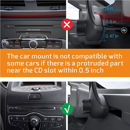 CD Slot Mount Phone Holder Stand, Universal Car Phone Holder for Car, Mobile Cell Phone Holder in Car for iPhone