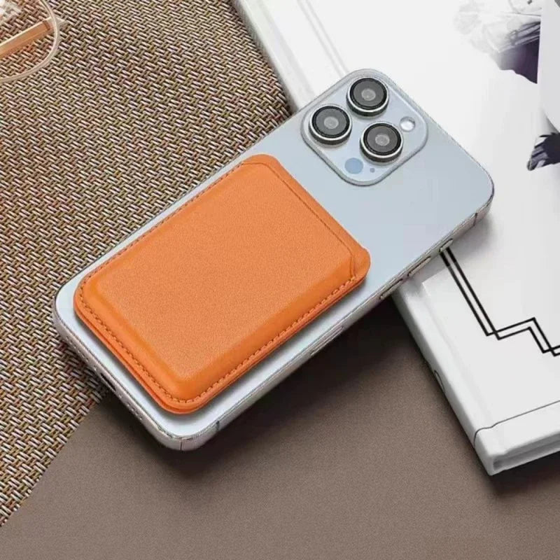 Leather Wallet With Strong Magnetic Hide Stand Case, Magsafe iPhone Card Holder Pocket Cover