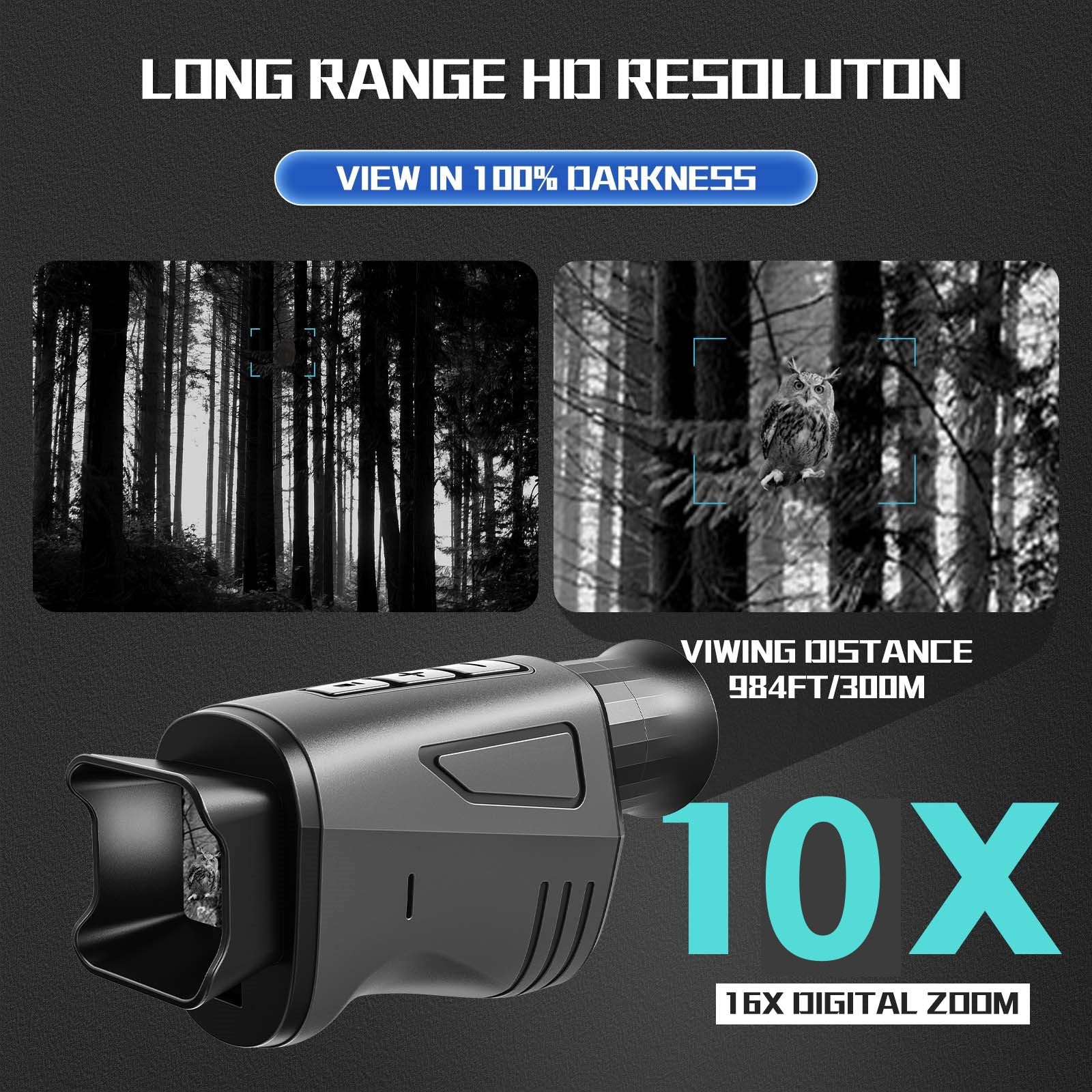 Infrared Camera 10X Digital Zoom Hunting Telescope Monocular Night Vision Device 1080P HD Outdoor S 2