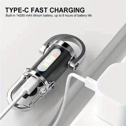 USB Rechargeable Hanging Work Light Powerful Mini COB LED Keychain Flashlight Waterproof Keyring Ca 1