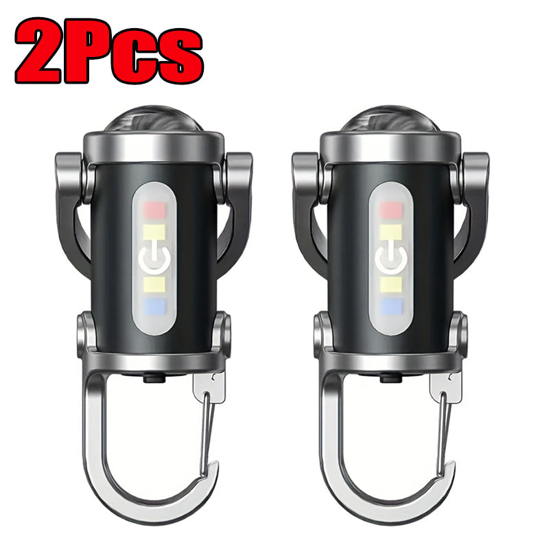 USB Rechargeable Hanging Work Light Powerful Mini COB LED Keychain Flashlight Waterproof Keyring Ca 7