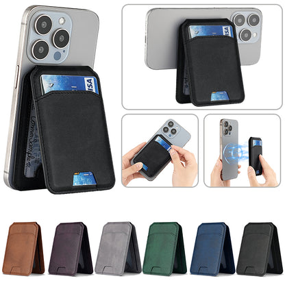 Magnetic Leather Wallet Holder Case for iPhone, Luxury Magsafe Card Holder Phone Bag Cover Accessories