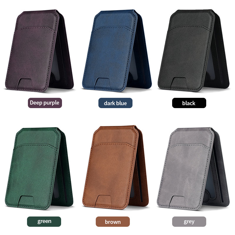 Magnetic Leather Wallet Holder Case for iPhone, Luxury Magsafe Card Holder Phone Bag Cover Accessories