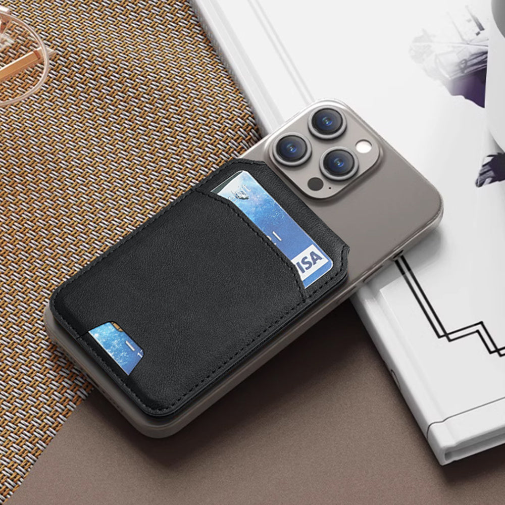 Magnetic Leather Wallet Holder Case for iPhone, Luxury Magsafe Card Holder Phone Bag Cover Accessories
