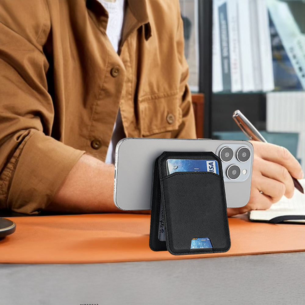 Magnetic Leather Wallet Holder Case for iPhone, Luxury Magsafe Card Holder Phone Bag Cover Accessories