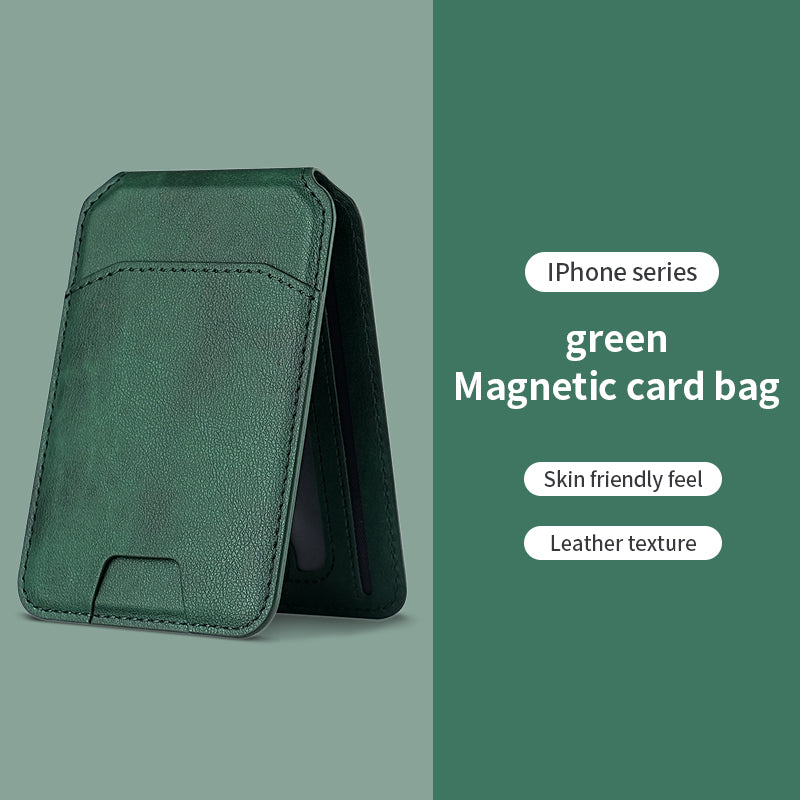 Magnetic Leather Wallet Holder Case for iPhone, Luxury Magsafe Card Holder Phone Bag Cover Accessories
