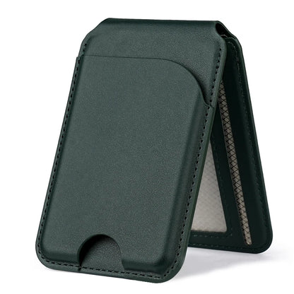 Leather Magnetic Card Holder Wallet for iPhone, 2 in 1 Magnetic MagSafe Wallet Stand with Adjustable Holder