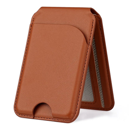 Leather Magnetic Card Holder Wallet for iPhone, 2 in 1 Magnetic MagSafe Wallet Stand with Adjustable Holder