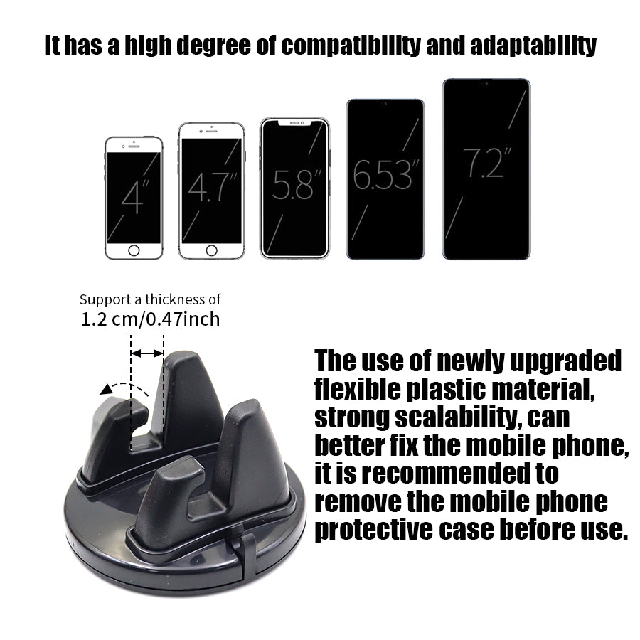 Universal Mobile Phone Holder, 360° Rotatable Car Mount Stand, Non-Slip GPS Navigation Bracket