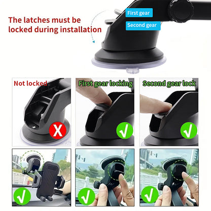 360° Windshield Car Phone Holder, Universal Sucker Mobile Bracket, Dashboard Cell Support for Smartphones
