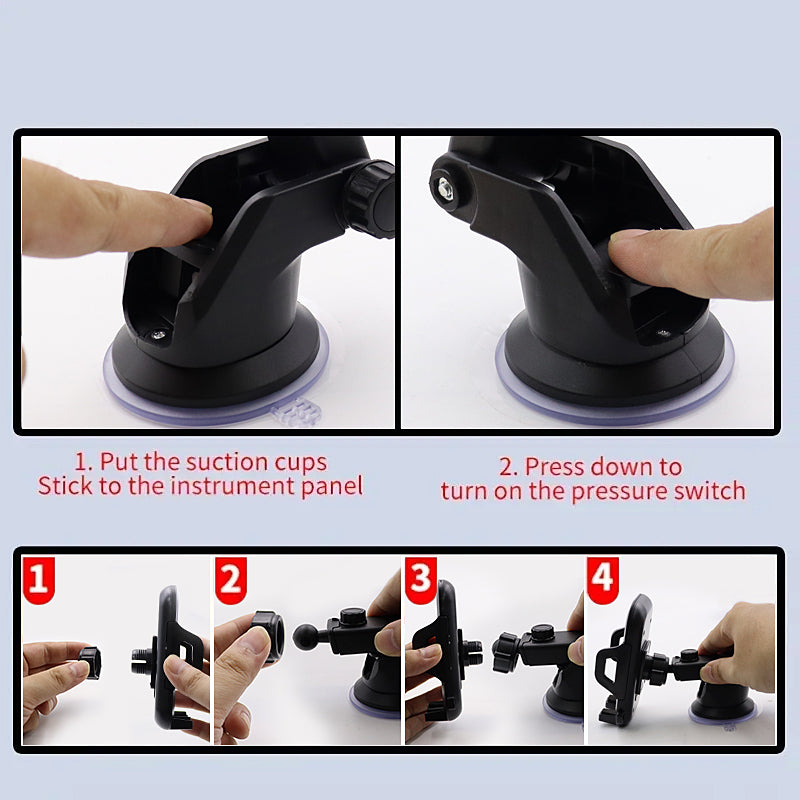 360° Windshield Car Phone Holder, Universal Sucker Mobile Bracket, Dashboard Cell Support for Smartphones