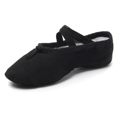 Canvas Flat Girls Ballet Shoes Black Pink Soft Ballet Belly Gym Yoga Practise Dance Shoes 2
