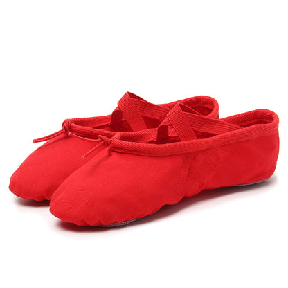 Canvas Flat Girls Ballet Shoes Black Pink Soft Ballet Belly Gym Yoga Practise Dance Shoes 1