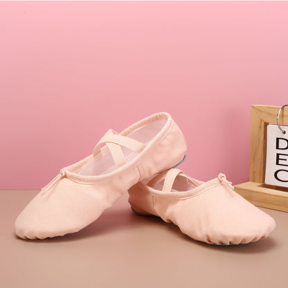 Canvas Flat Girls Ballet Shoes Black Pink Soft Ballet Belly Gym Yoga Practise Dance Shoes