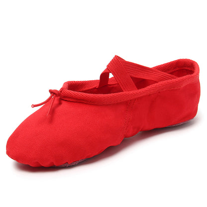 Canvas Flat Girls Ballet Shoes Black Pink Soft Ballet Belly Gym Yoga Practise Dance Shoes 5