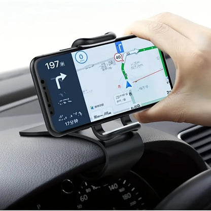Universal Car Phone Holder, Easy Clip Mount, Multi Functional Dashboard GPS Bracket Stand