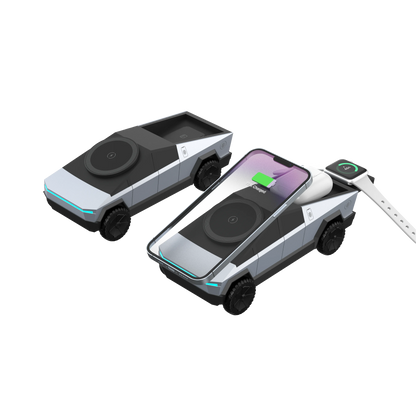 Multifunctional 3-in-1 Wireless Charger, Cybertruck Desktop Qi2 Charger, iPhone, iWatch, AirPods Charging