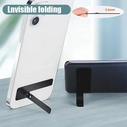 Universal Desktop Phone Holder Stand, 2pcs Ultra Thin Mini Phone Kickstand, Metal Steel Folding Desk Bracket for iPhone