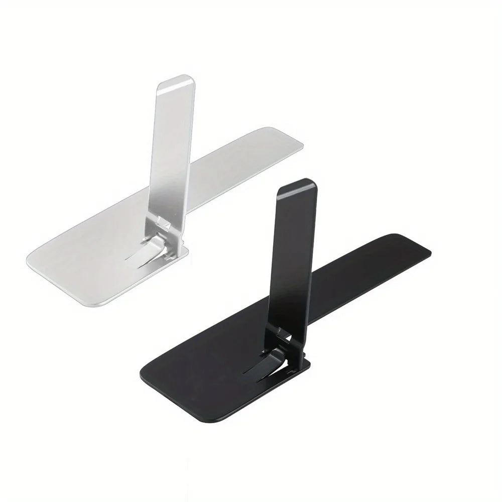Universal Desktop Phone Holder Stand, 2pcs Ultra Thin Mini Phone Kickstand, Metal Steel Folding Desk Bracket for iPhone