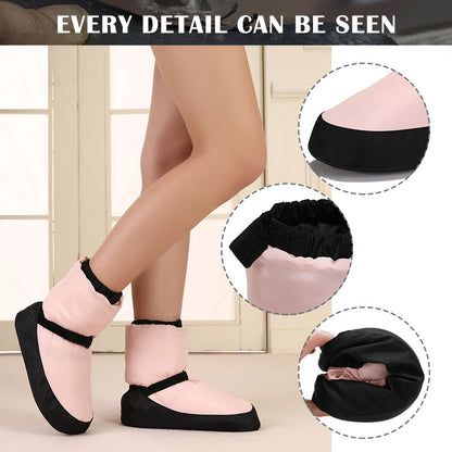 Womens Winter Ballet Dance Boots Cotton Ballerina Shoes With Thickened Sole Warm Flat Adult Dancing 1