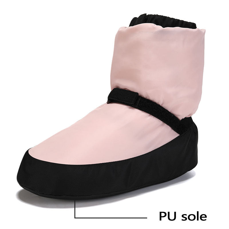 Womens Winter Ballet Dance Boots Cotton Ballerina Shoes With Thickened Sole Warm Flat Adult Dancing 6