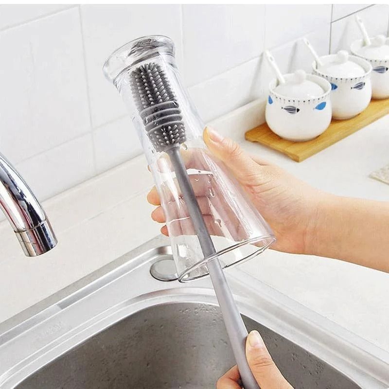 Silicone Bottle Brush Long Handle Cup Scrubber 4