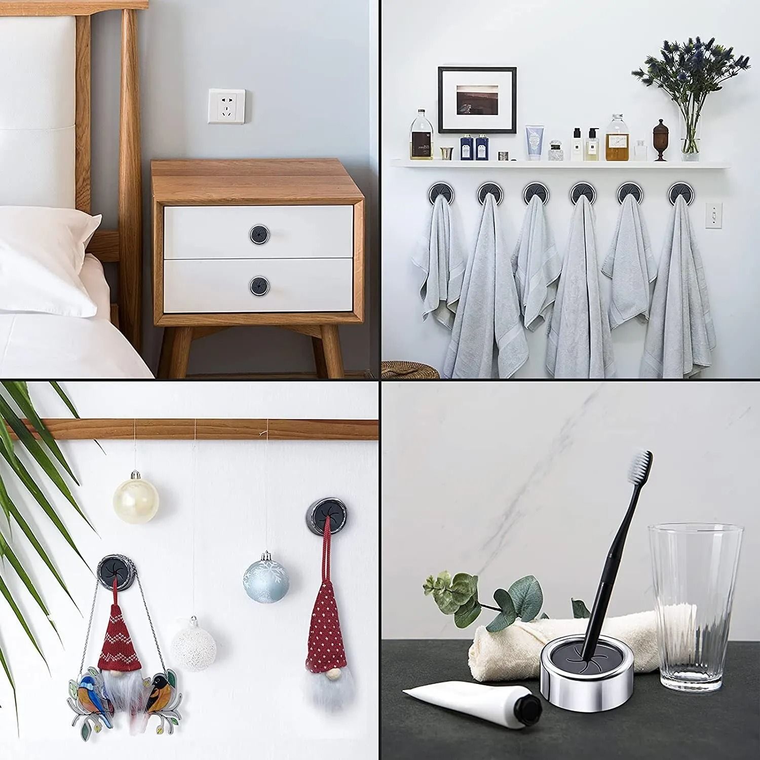 3PCS Dishcloth Storage Clips Wall Hanging Non Punching Towel And Glove Holder 4