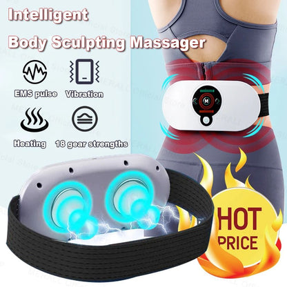 Electric Waist Massager EMS Muscle Stimulation for Body Sculpting and Back Relief