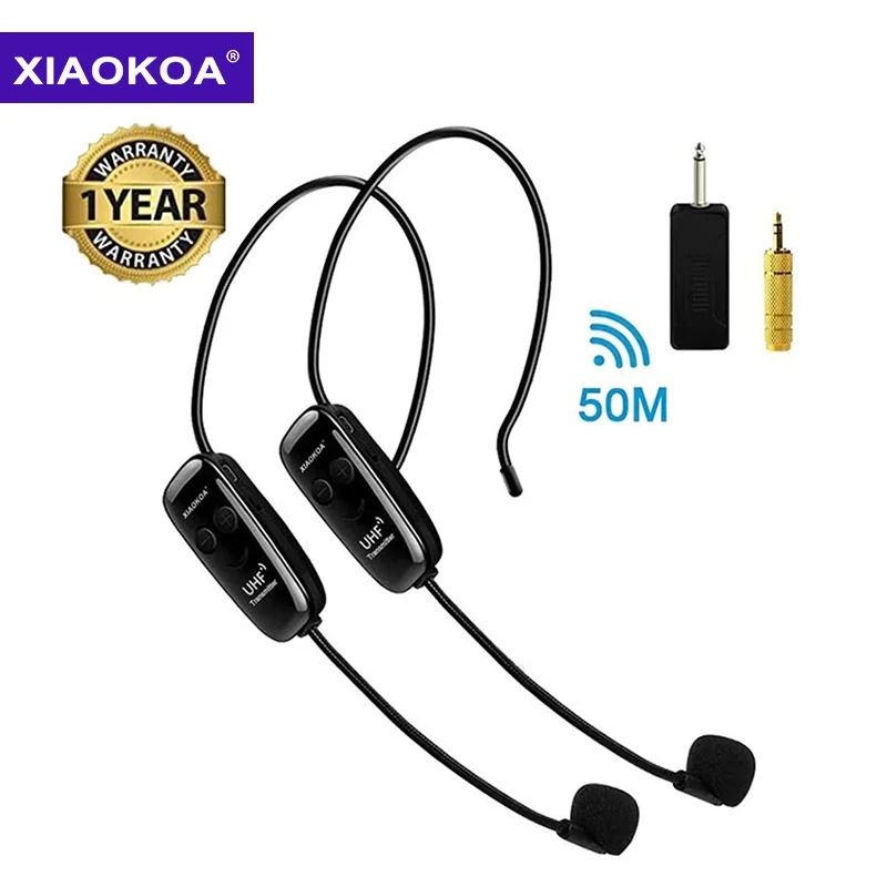 Wireless Microphone Headset and Handheld 2 in 1 Rechargeable Mic System with Receiver