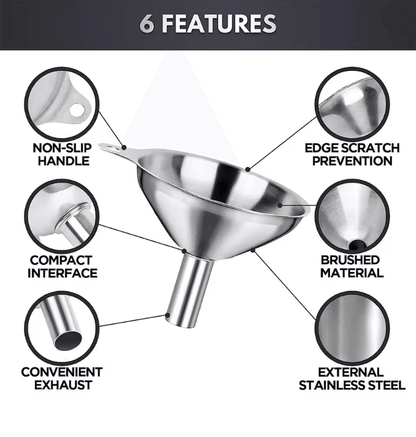 Stainless Steel Kitchen Funnel Set For Bottles Oils And Spices 2