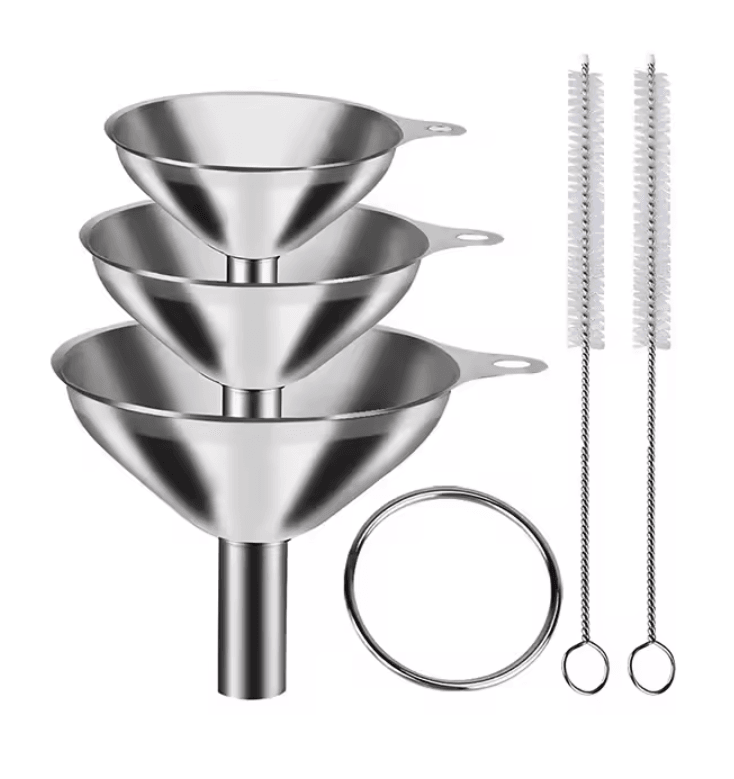 Stainless Steel Kitchen Funnel Set For Bottles Oils And Spices 3
