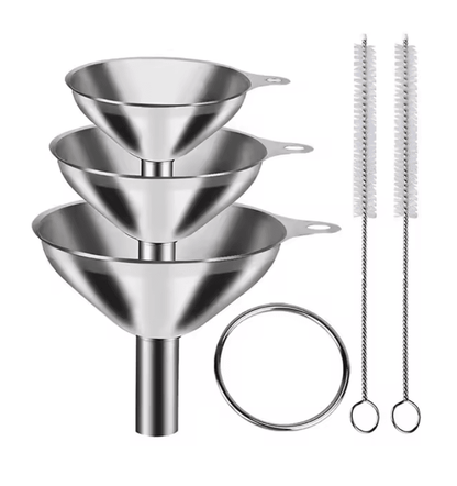 Stainless Steel Kitchen Funnel Set For Bottles Oils And Spices 3