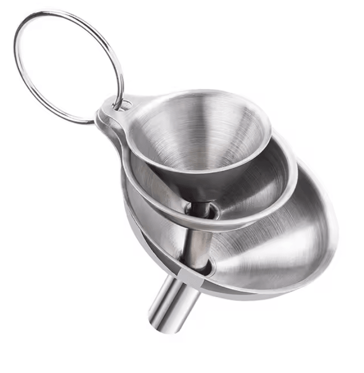 Stainless Steel Kitchen Funnel Set For Bottles Oils And Spices 4