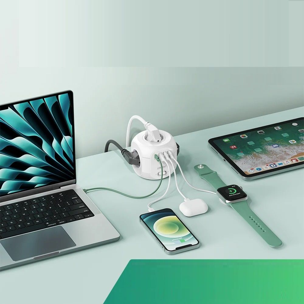 EU Power Strip With 4 Outlets USB And Type C Ports 1