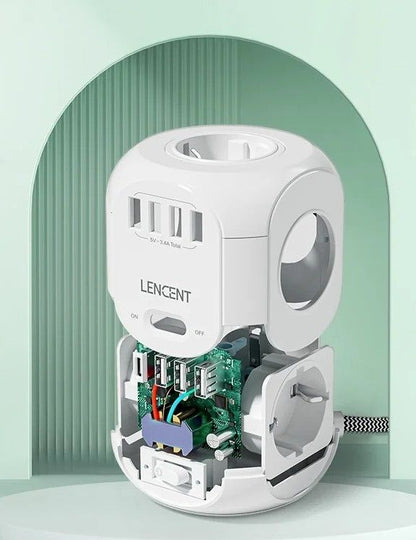 EU Power Strip With 4 Outlets USB And Type C Ports 2