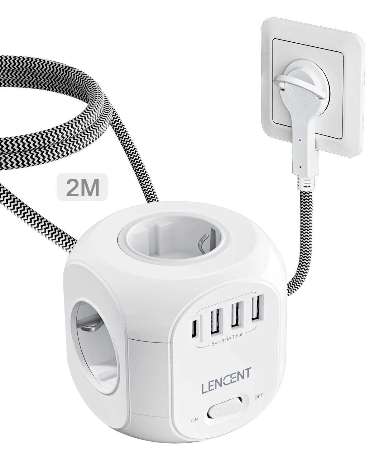 EU Power Strip With 4 Outlets USB And Type C Ports 4