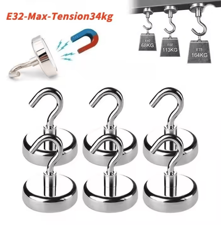 Strong Magnetic Hooks For Multi Purpose Home And Kitchen Storage 10 Pack 5