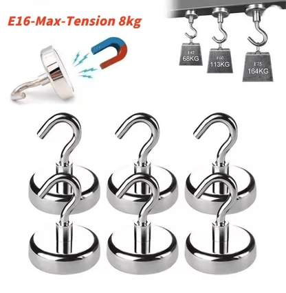 Strong Magnetic Hooks For Multi Purpose Home And Kitchen Storage 10 Pack 6