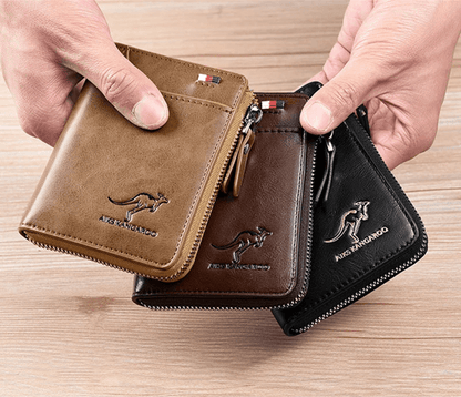 Mens Leather Wallet With RFID Protection And Zipper Card Holder 2