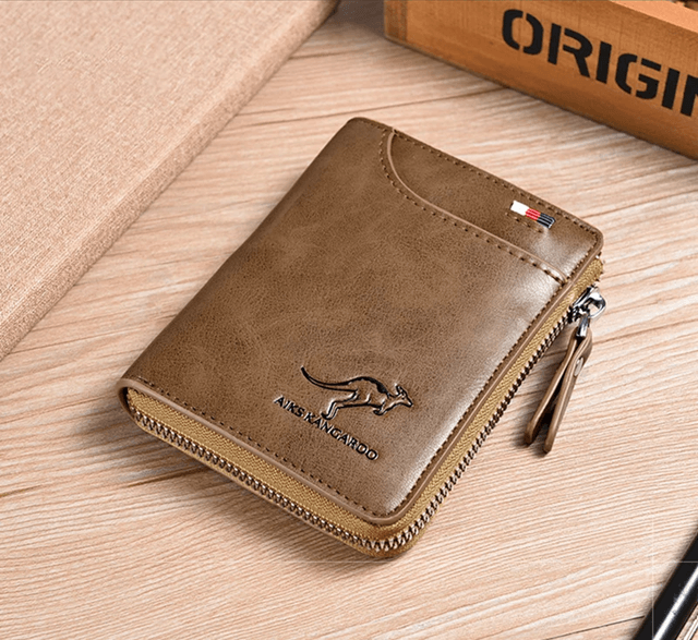 Mens Leather Wallet With RFID Protection And Zipper Card Holder 3