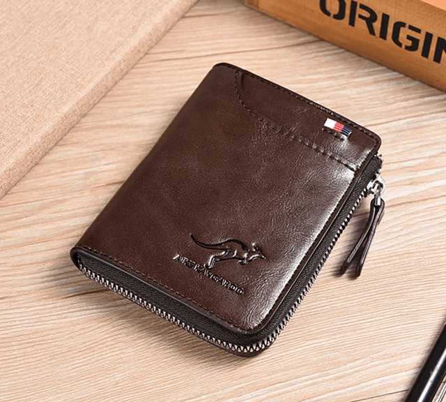 Mens Leather Wallet With RFID Protection And Zipper Card Holder 5