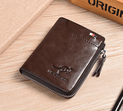 Mens Leather Wallet With RFID Protection And Zipper Card Holder 5