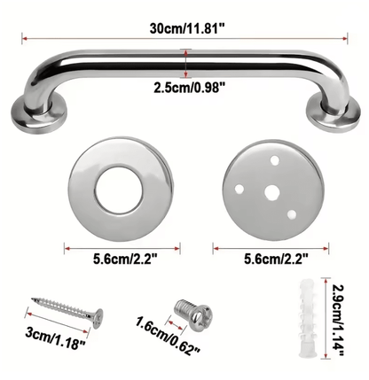 304 Stainless Steel Bathroom Safety Handrails For Elderly And Disabled Support 2